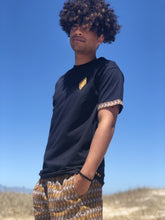 Africa_Made_Only_Gold_Shweshwe_black_T_shirt