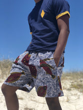 Africa_Made_Only_Yellow_Shweshwe_Navy_T_shirt_Fish_Shorts_