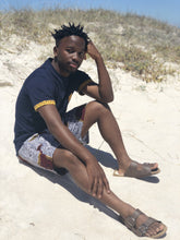 Africa_Made_Only_Yellow_Shweshwe_Navy_T_shirt_Fish_Shorts_