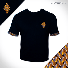t shirt black and gold shweshwe mens shirt