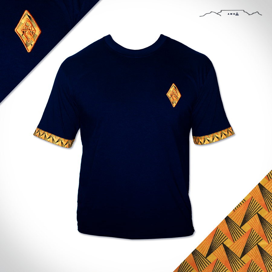  T Shirt Sun navy shweshwe