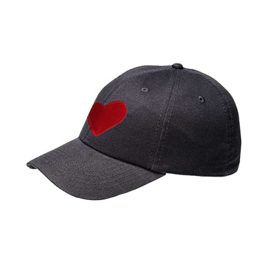 Majozi Black Peak Cap Red Heart embroidery