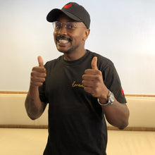 Majozi Black Peak Cap Red Heart embroidery