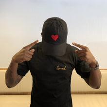 Majozi Black Peak Cap Red Heart embroidery