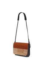 shweshwe cork clutch bag orange