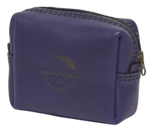 Navy leather bag with shweshwe