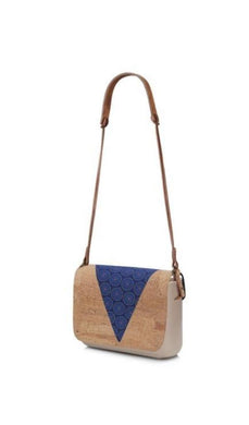clutch bag blue shweshwe cork