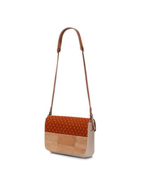 Orange Shwshwe clutch bag with cork