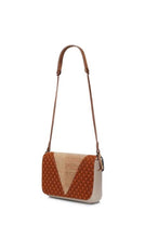 Shweshwe Clutch bag with cork and tan leather